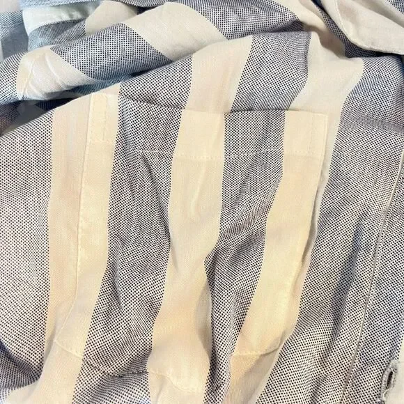 Japna Dress Womens SMALL Blue White Stripe Tie Waist Shirt Dress Short Sleeve - Picture 10 of 13